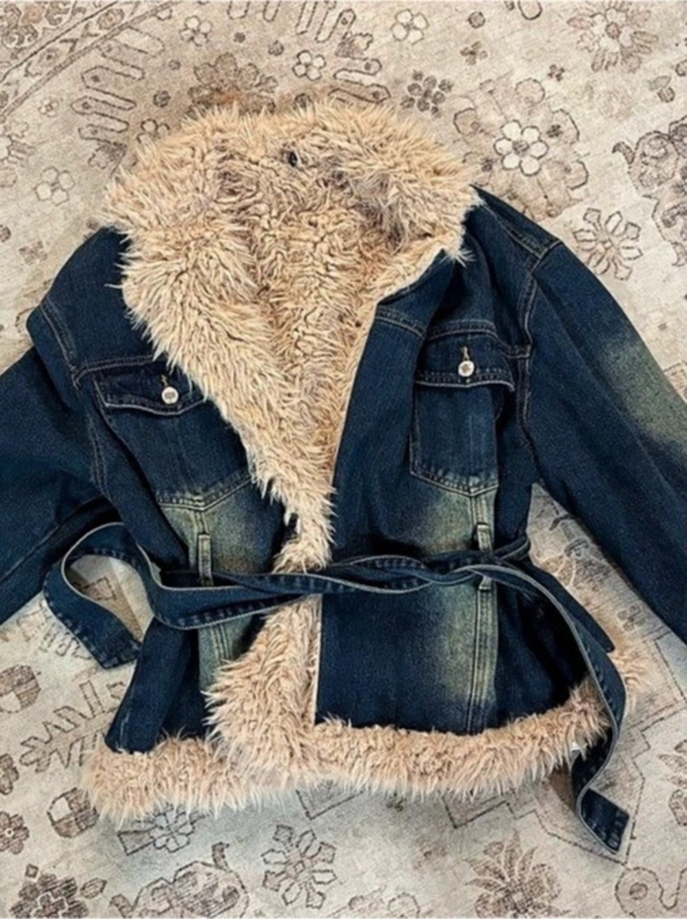 Fur-Collar Denim Jacket